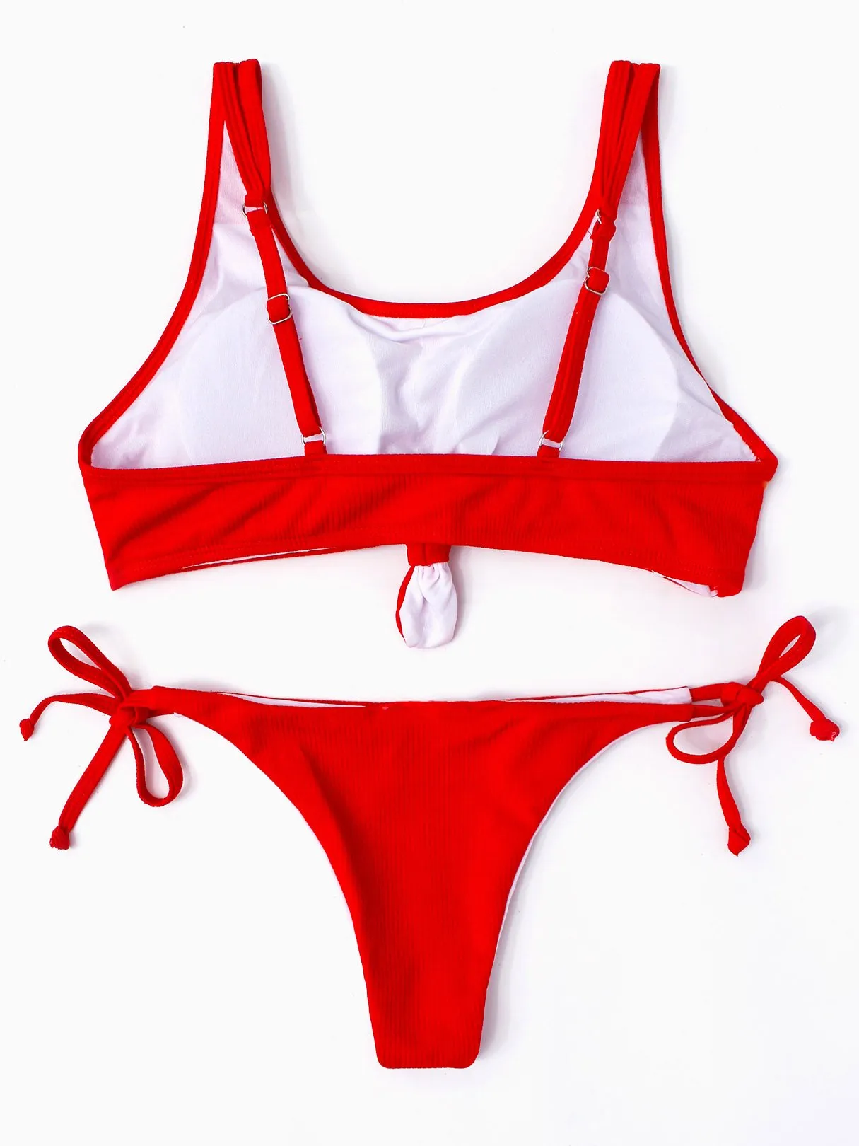 Wholesale Sleeveless Plain Spaghetti Strap Bikini Set