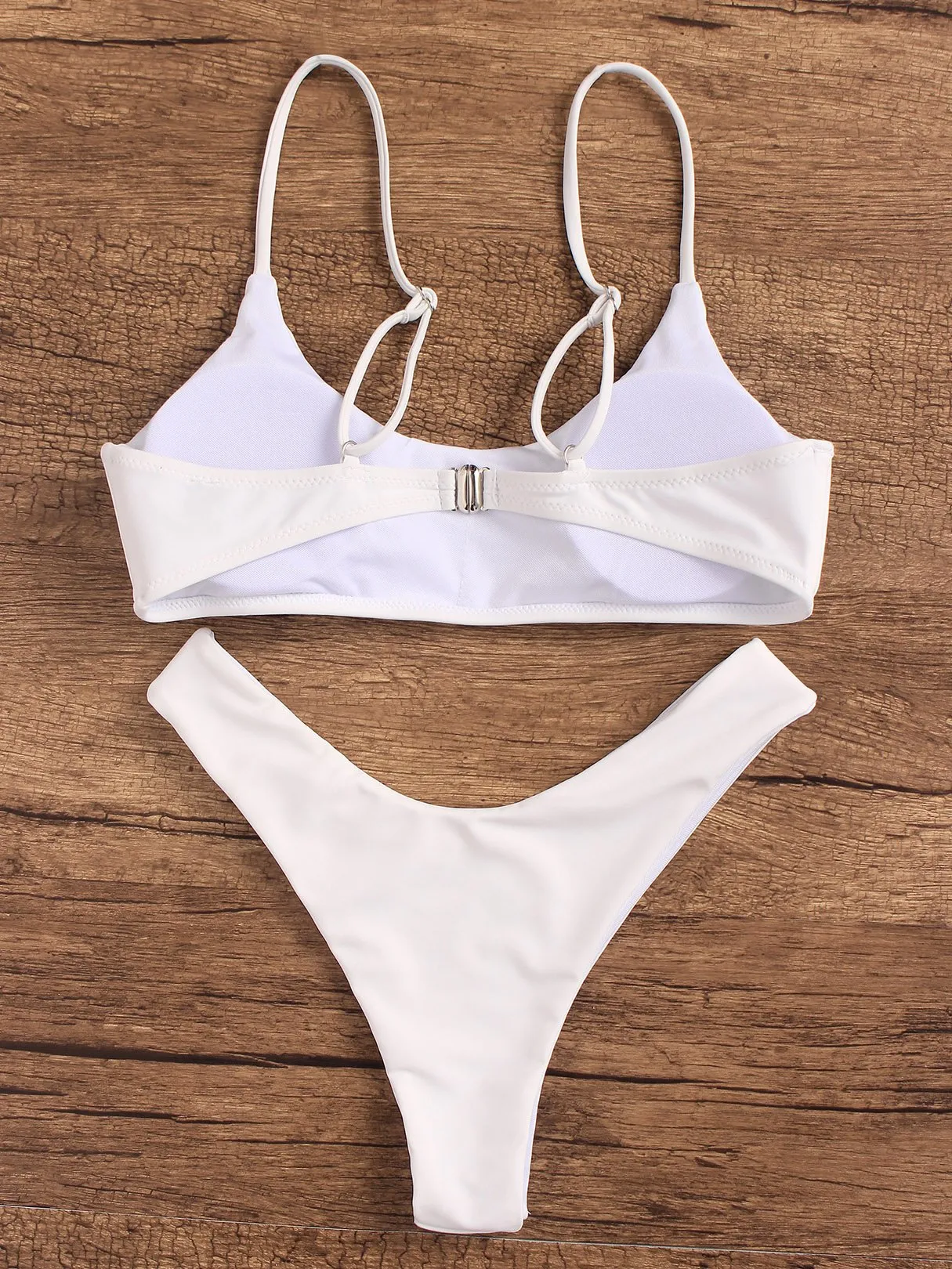 Wholesale Sleeveless Plain Spaghetti Strap Two Piece Bikini