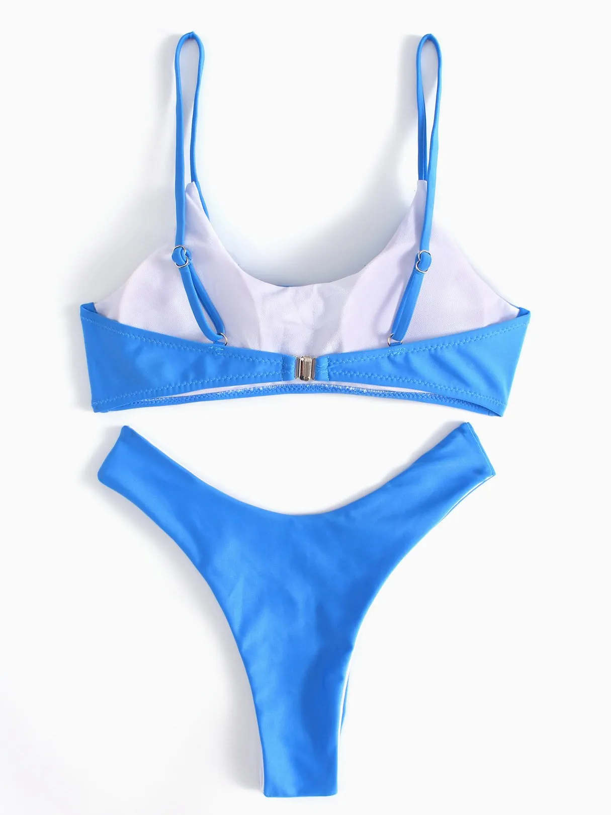 Wholesale Sleeveless Plain Spaghetti Strap Two Piece Bikini