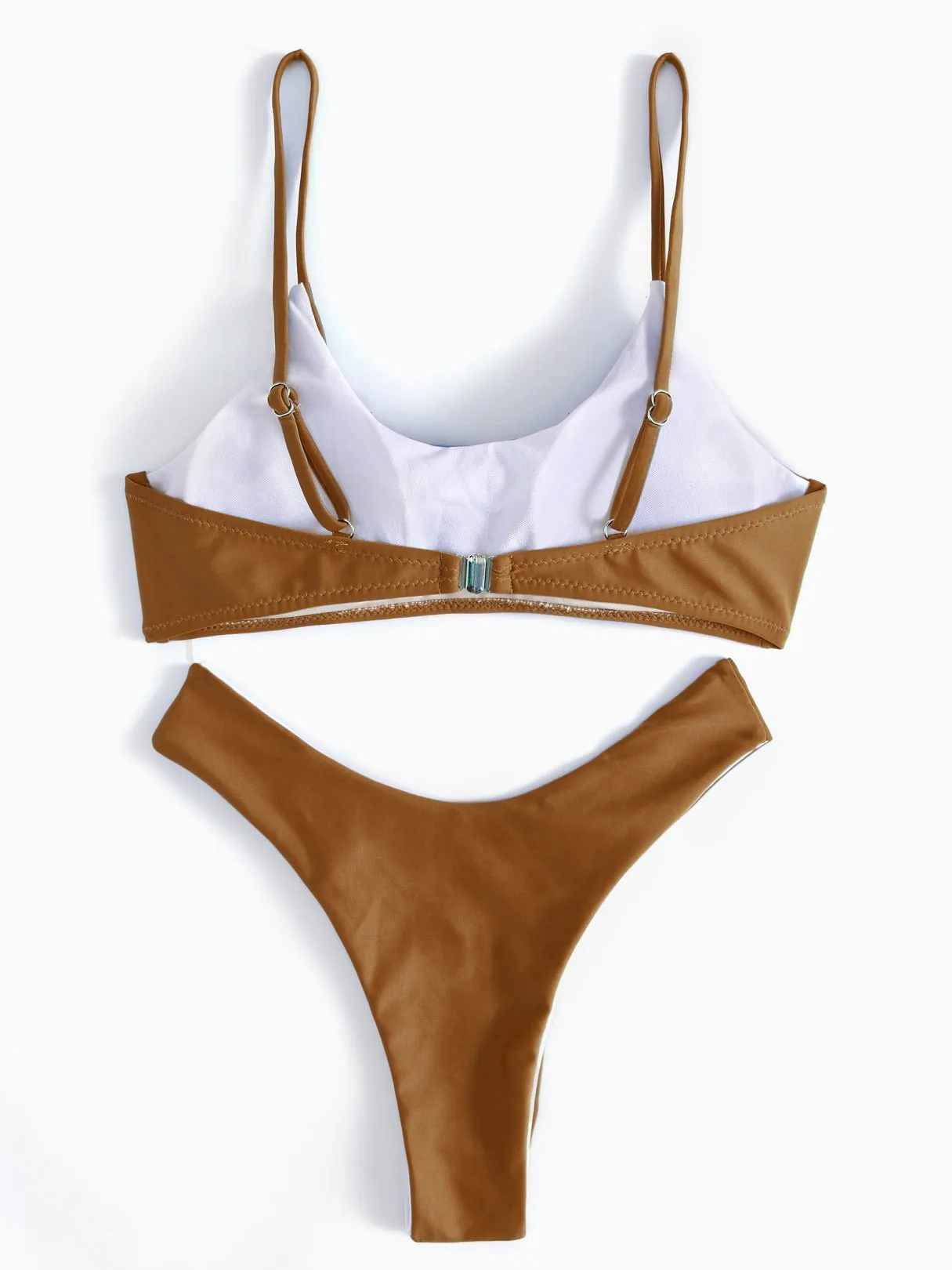 Wholesale Sleeveless Plain Spaghetti Strap Two Piece Bikini