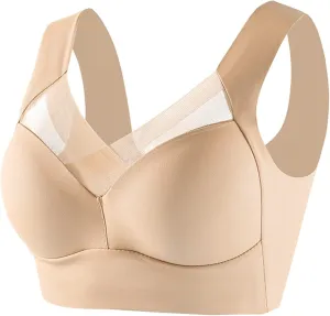 Wireless Bras for Women Plus Size Push Up Soft Bras Comfort Push Up Mesh Stretchy Lifting Everyday Bra