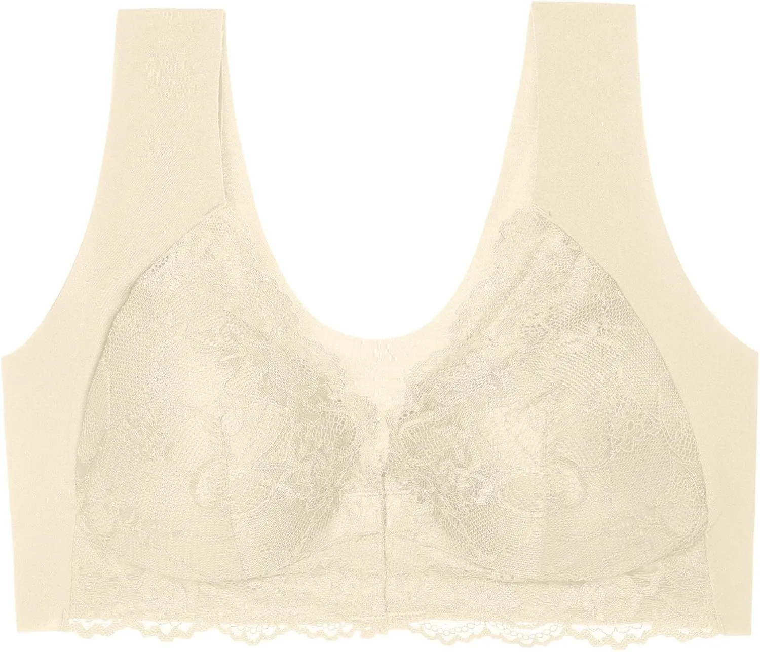 Woman's Lace Bras Front Closure Push Up Bra Wireless Full Coverage Underwear Plus Size No Underwire Sports Bra