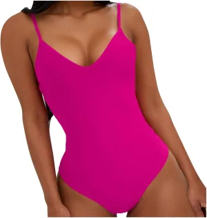 Women Conservative Jumpsuit Bodysuit Swimsuit Retro Bow Solid One Piece Swimsuit Backless High Waisted Bathing Suit