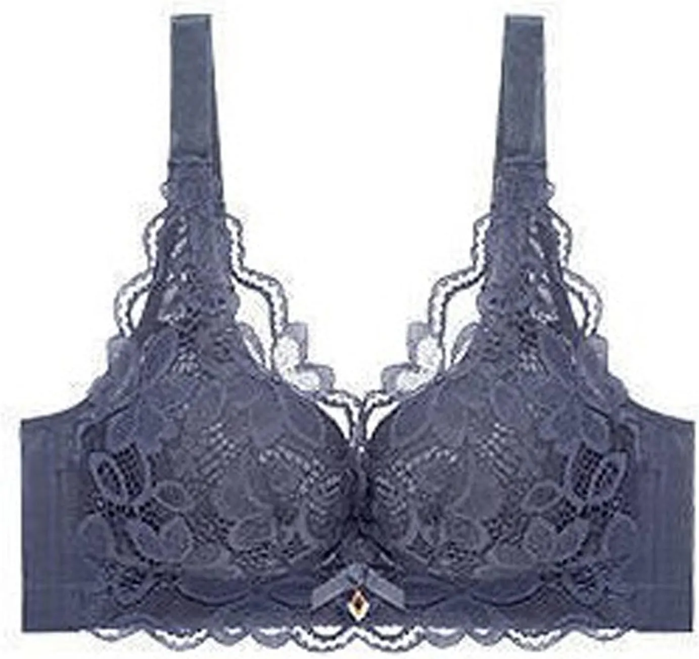 Women Fashion Lace Unlined Bra, Sexy V-Neck Soft Comfy Bras No Underwire Everyday Bralette Push-Up Support Bralettes