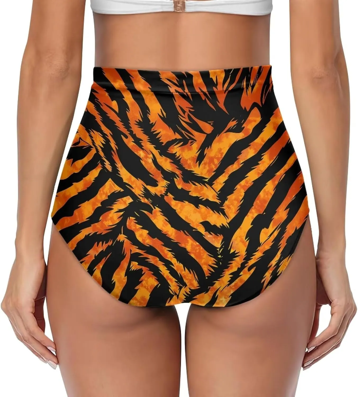 Women High Waisted Swim Bottoms Tummy Control Swim Shorts Ruched Tankini Swimsuit Briefs Bathing Suit Bottom