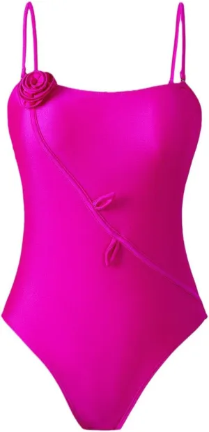 Women Spaghetti Strap Casual Bathing Suits One Piece Backless Sleeveless Swimwear Tummy Control Swimsuits
