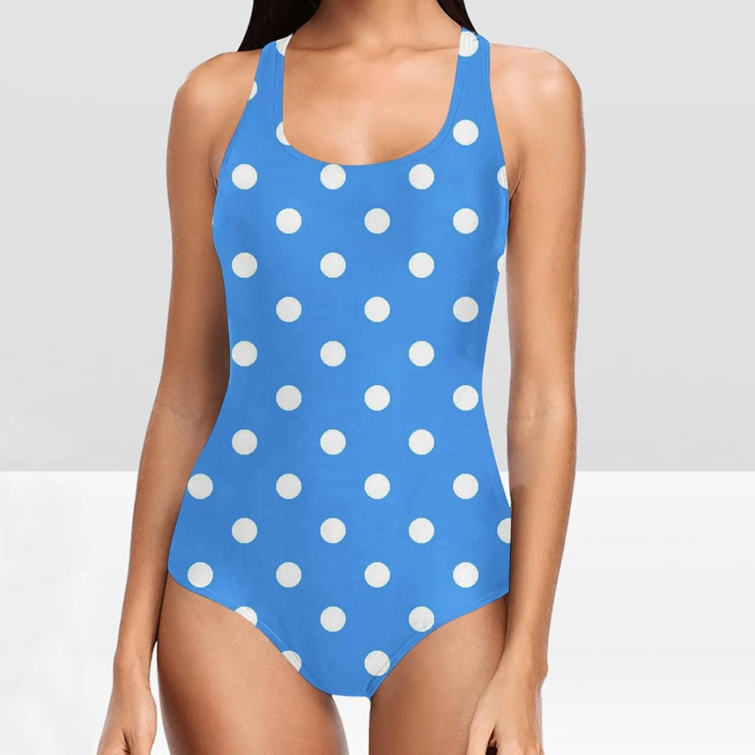 Women Square Neck One Piece Bathing Suits Tummy Control Sleeveless Backless Swimwear Slimming Swimsuits