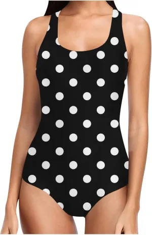 Women Square Neck One Piece Bathing Suits Tummy Control Sleeveless Backless Swimwear Slimming Swimsuits