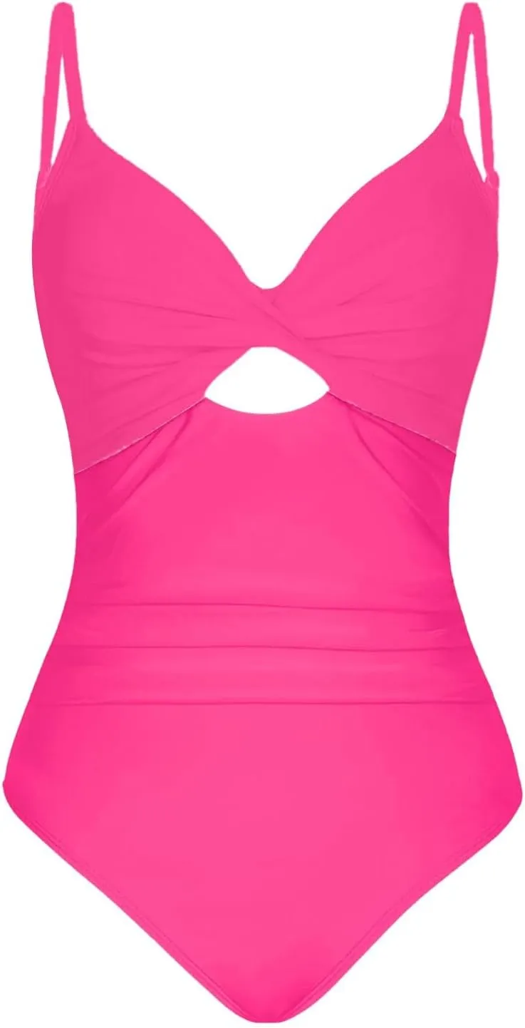 Women Strapless One Piece Swimsuit Tummy Control Ruched Bathing Suit Square Neck Backless Push Up Swimwear