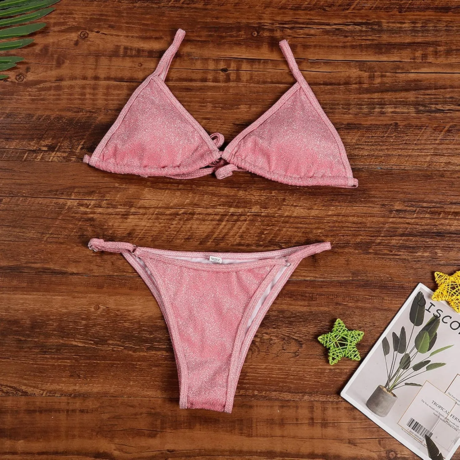 Women Two Piece Bikini Swimsuit Sexy Bathing Suits Triangle Thong String Push Up Top Bathing Suit Summer Beach Swimwear