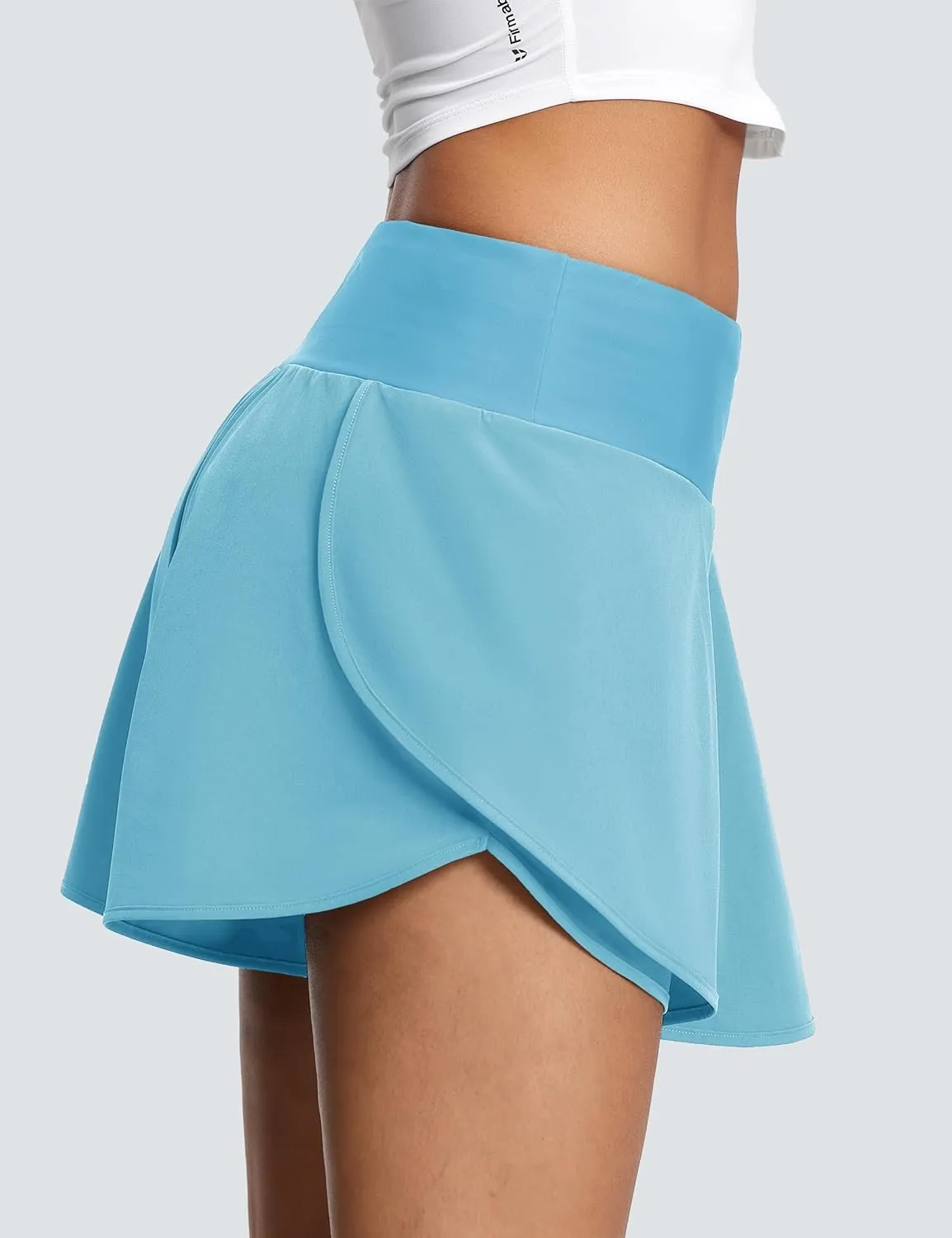 Womens 3" Swim Board Shorts High Waisted Flowy Quick Dry UPF 50  Summer Beach Shorts with Liner Zipper Pockets