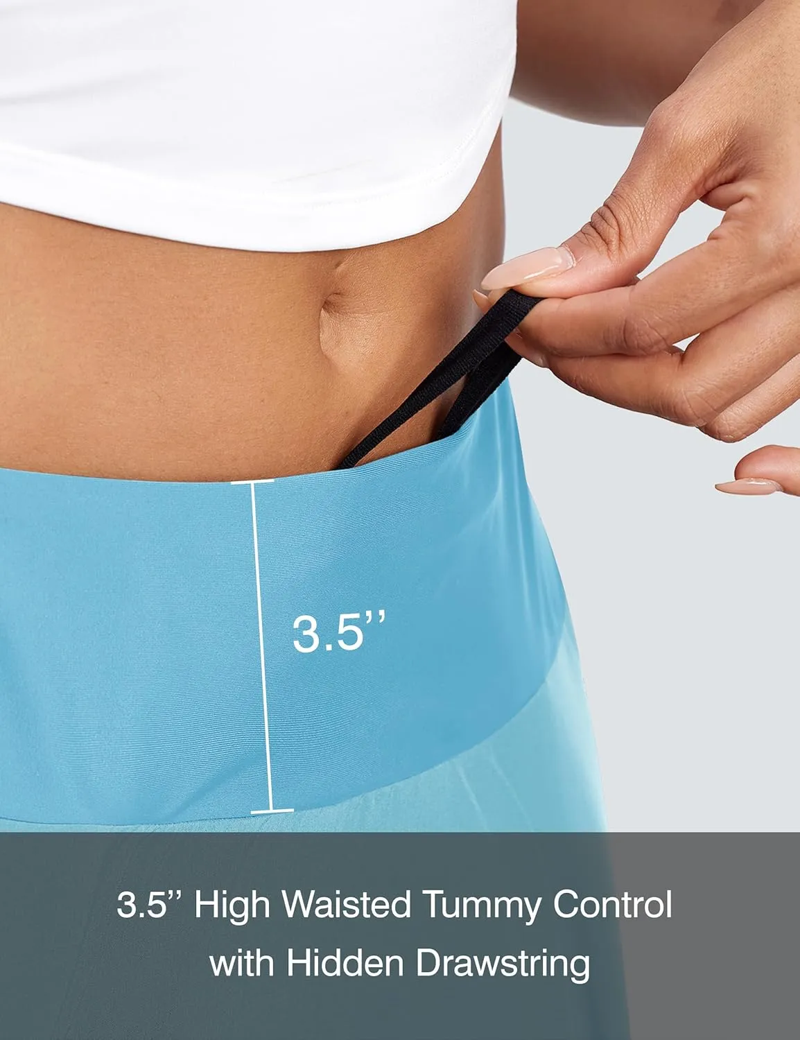 Womens 3" Swim Board Shorts High Waisted Flowy Quick Dry UPF 50  Summer Beach Shorts with Liner Zipper Pockets