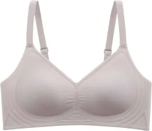 Womens Comfort Wirefree Bra Full Coverage No Underwire Seamless Bras Plus Size V-Neck Support Everyday Bralettes