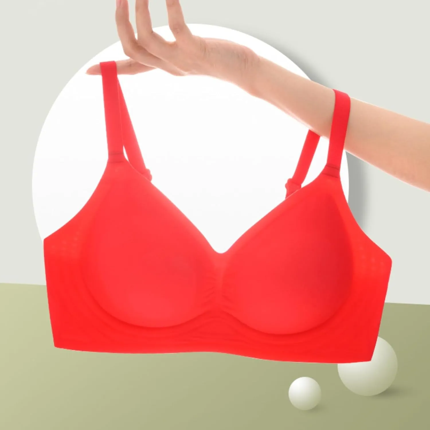 Womens Comfort Wirefree Bra Full Coverage No Underwire Seamless Bras Plus Size V-Neck Support Everyday Bralettes