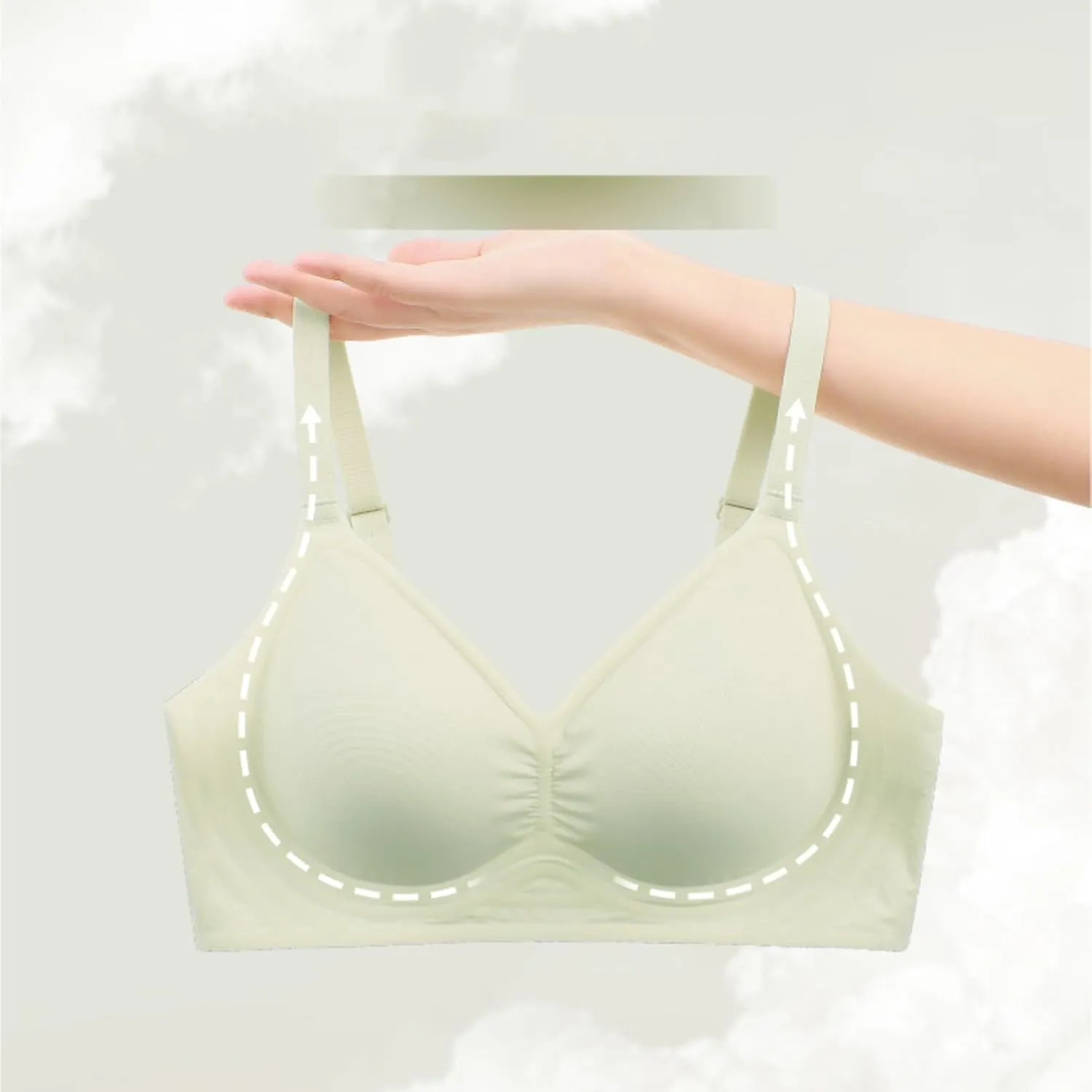 Womens Comfort Wirefree Bra Full Coverage No Underwire Seamless Bras Plus Size V-Neck Support Everyday Bralettes