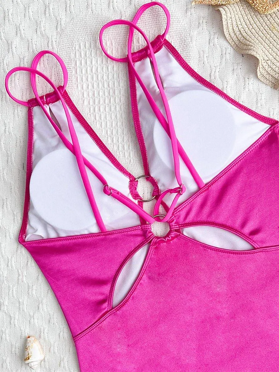 Women's Deep V-Neck One Piece Swimsuit - Sexy Beachwear GFIT