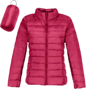 Women's Down Jacket Hooded Windproof Puffer Coat Packable Warm Winter Jacket Lightweight Ladies Parka Dowm Jacket Autumn