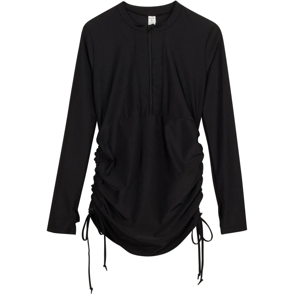 Women's Essential Swim Dress Cover Up - "All Black"