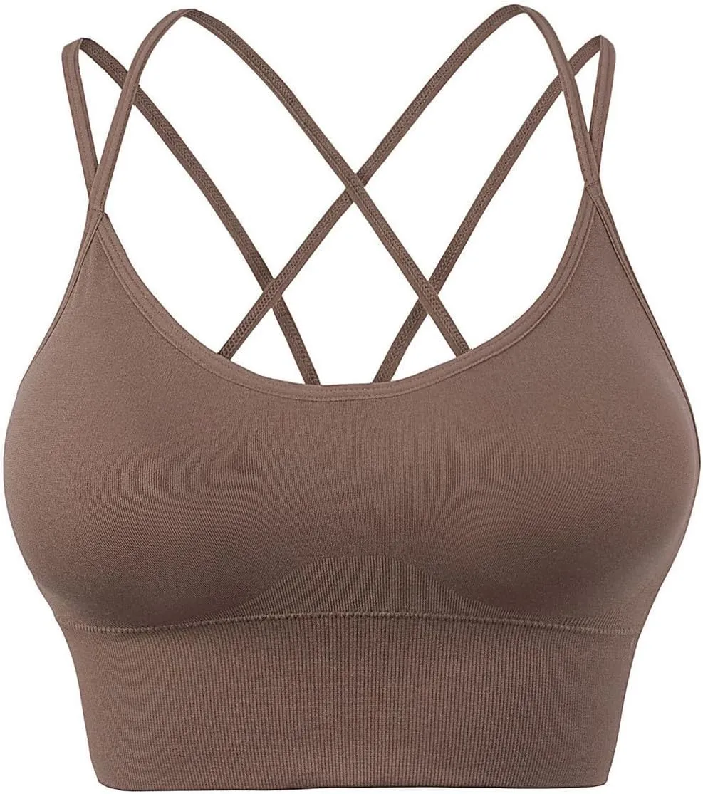 Womens High Impact Sports Bra Back Lace Hollow Out Soft Bras Solid Color Racerback Yoga Bra Underwear for Workout