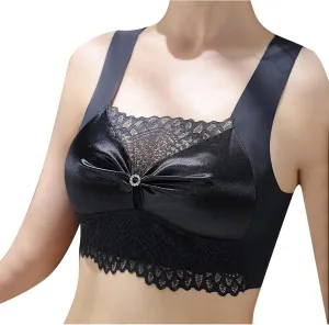 Womens Lace Push Up Bras Plus Size No Underwire Full-Coverage Comfort Bralettes Breathable Wide Straps Wireless Bra