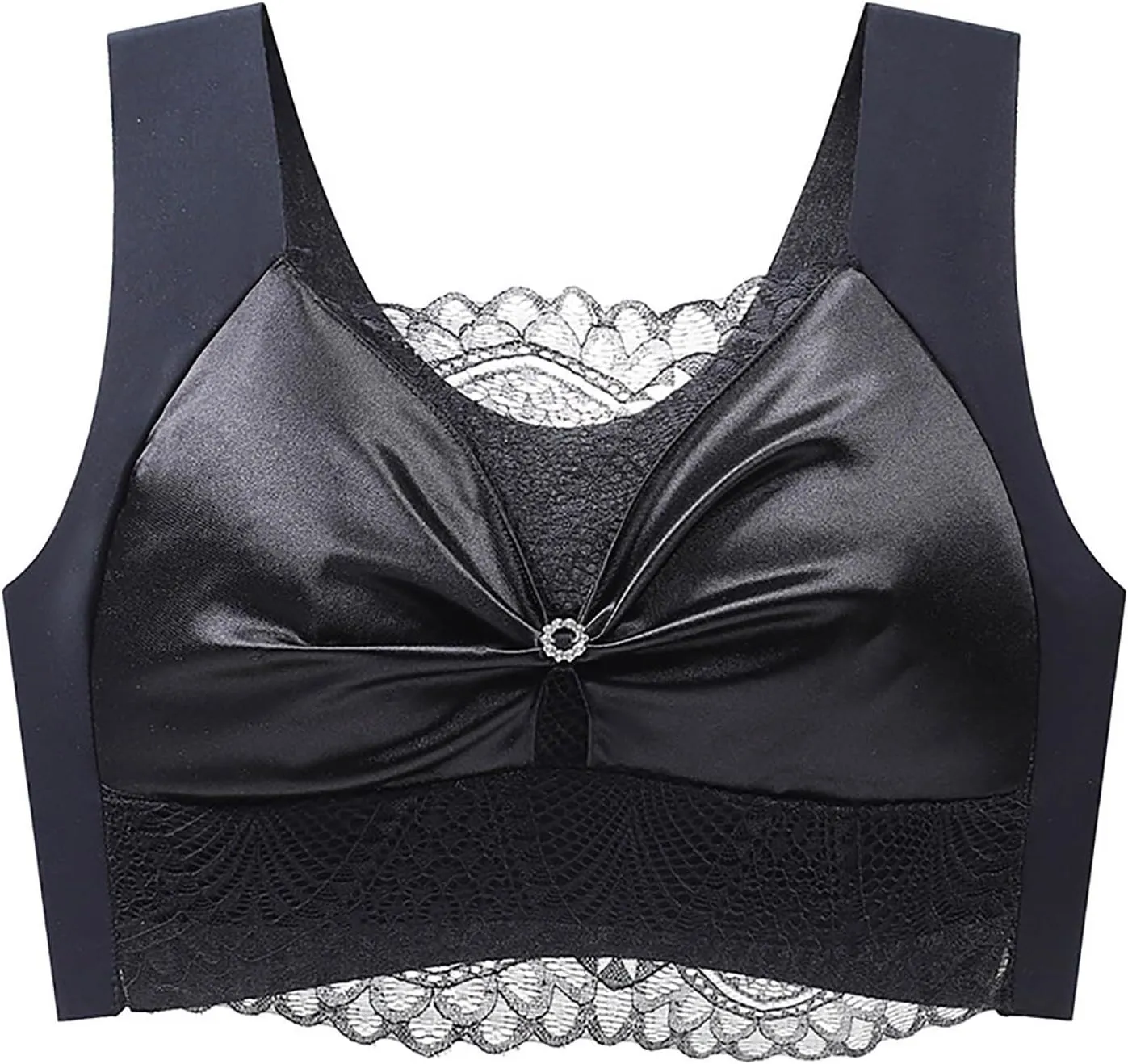 Womens Lace Push Up Bras Plus Size No Underwire Full-Coverage Comfort Bralettes Breathable Wide Straps Wireless Bra