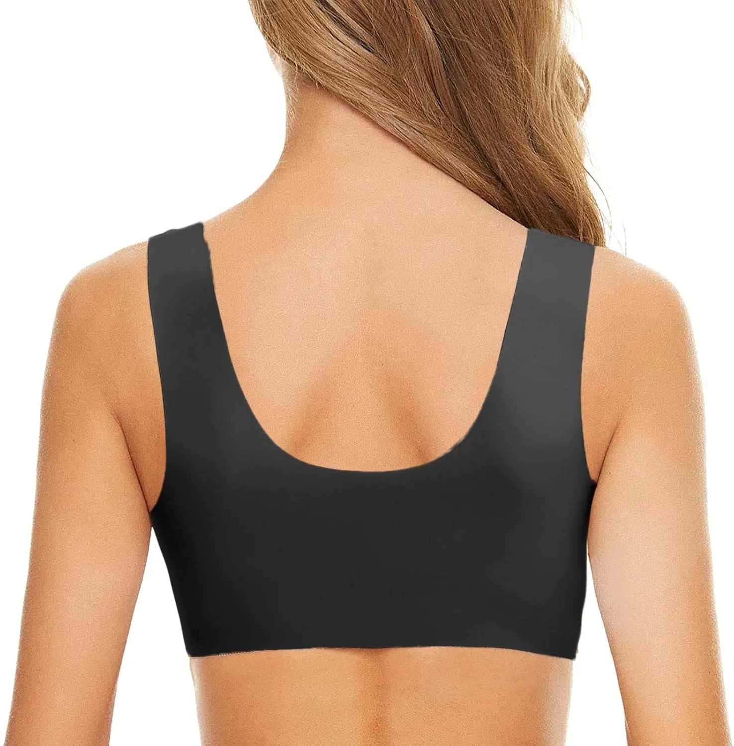 Womens Lace Seamless Bras Push Up Front Closure Stretchy Bra Beauty Back Wireless V Neck Everyday Comfy Underwear