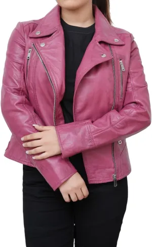 Women's Leather Jacket | 100% Real Lambskin Leather Handmade Motorcycle Jacket Viscose Inner Lining