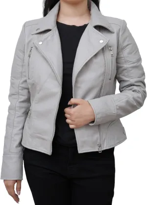 Women's Leather Jacket | 100% Real Lambskin Leather Handmade Motorcycle Jacket Viscose Inner Lining