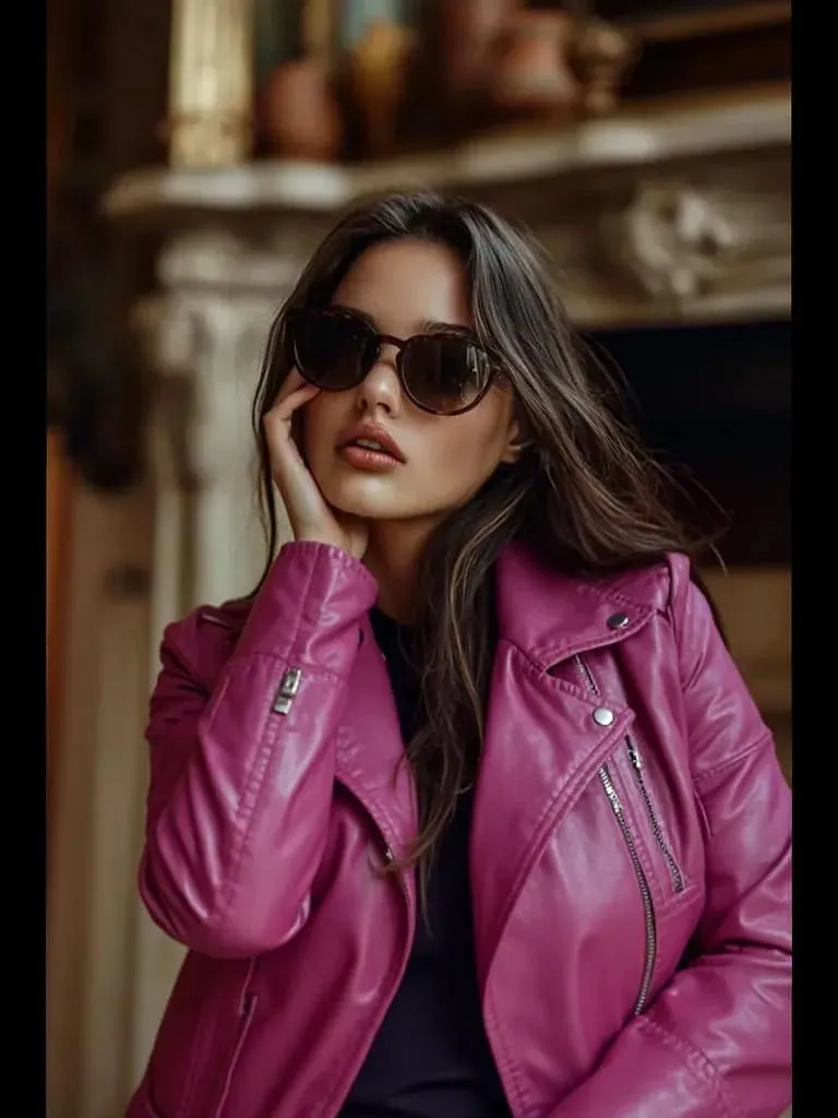 Women's Leather Jacket | 100% Real Lambskin Leather Handmade Motorcycle Jacket Viscose Inner Lining