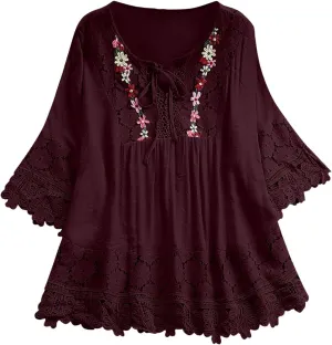 Women's Linen Shirts V-Neck Button Blouses Lapel Collar 2025 Summer Tee Shirts Long Sleeve Loose Fit T-Shirt
