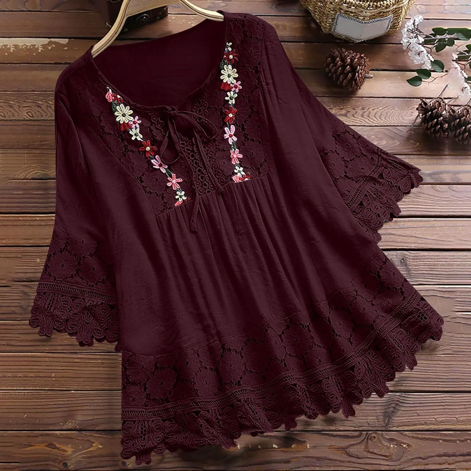 Women's Linen Shirts V-Neck Button Blouses Lapel Collar 2025 Summer Tee Shirts Long Sleeve Loose Fit T-Shirt