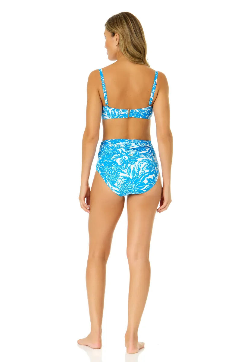 Women's Midnight Floral Shirred Underwire Bikini Top