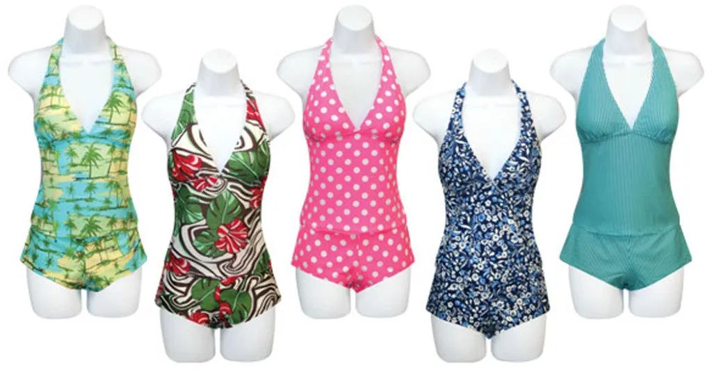 women's missy fashion tankinis w/ boy leg bottoms - sizes s-xl Case of 30
