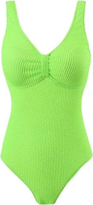 Womens Modest Swimsuits Fashion Solid V Neck Tummy Control Bathing Suits Backless Sexy Padded 2025 Summer Swimwear