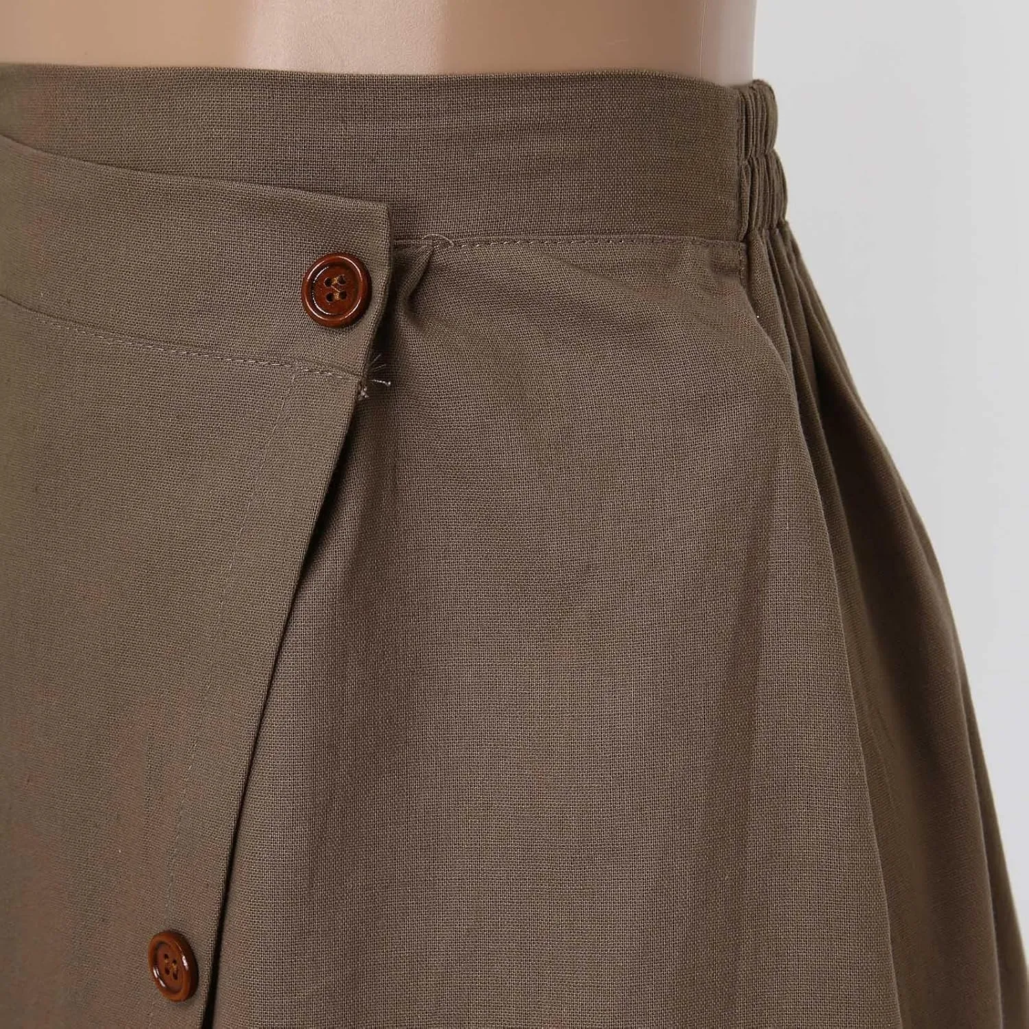 Women's New Casual A Line Dress Summer Cotton and Linen Medium Length Elastic Waist Large Swing Skirts for Women