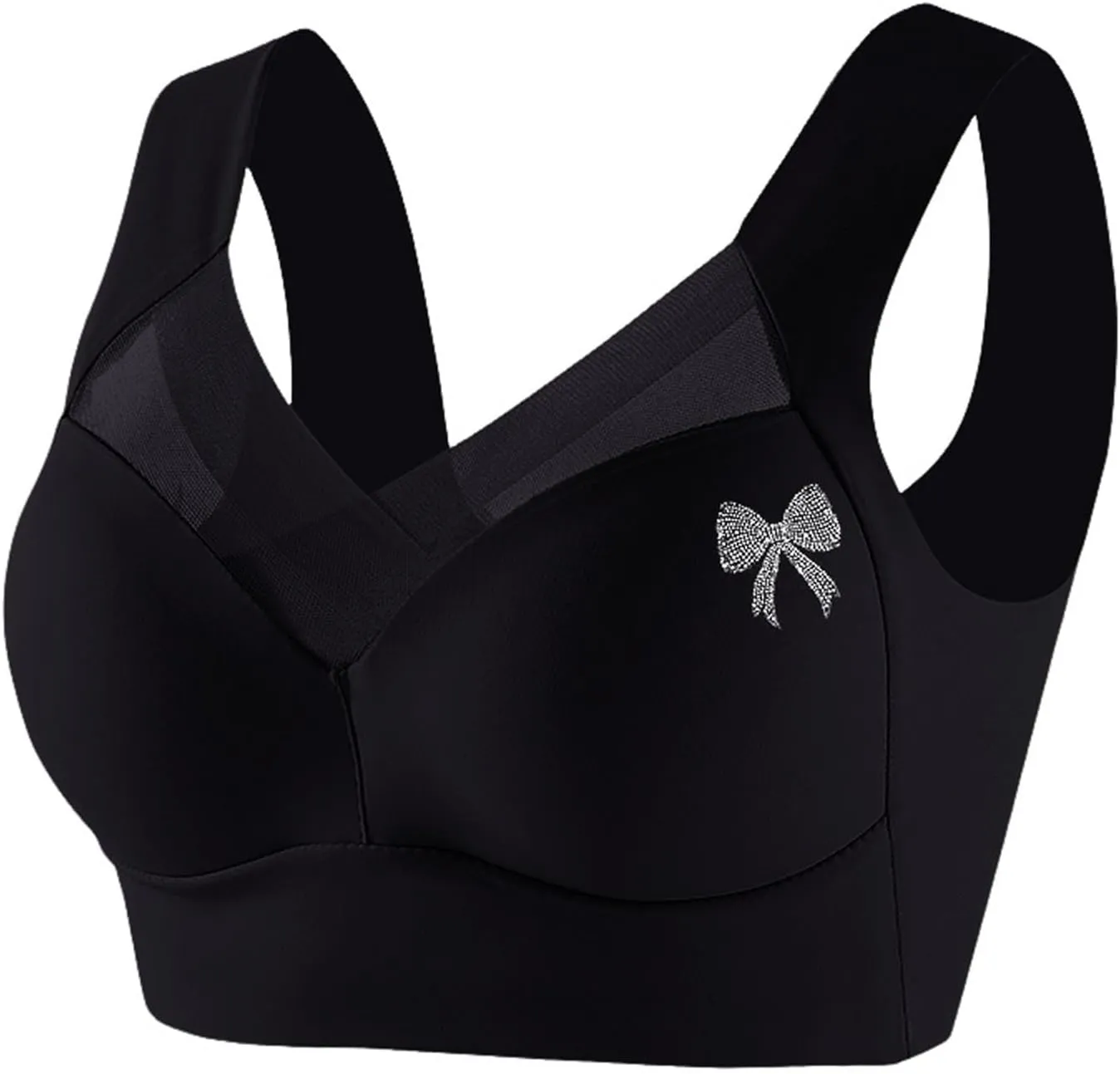 Women's Non Underwire Lace Vest Underwear Thin Side Adjusting Bra Womens Bras High Support Sports