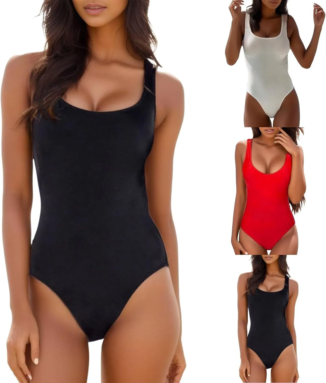Women's one Piece Swimsuit Push Up Tummy Control Solid Color Slim Fit Backless Swimwear Athletic Training Bathing