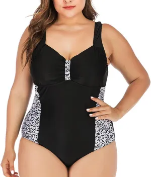 Women's One-Piece Swimsuits Plus Size Monokini Bathing Suits Tummy Control Swimwear Backless Bathing Suit