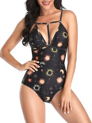 Women's One Piece Tummy Control Monokini Backless Swimsuits Hollow Out Bathing Suit