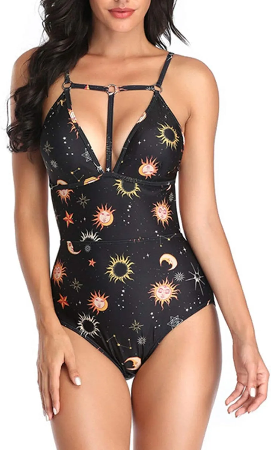 Women's One Piece Tummy Control Monokini Backless Swimsuits Hollow Out Bathing Suit