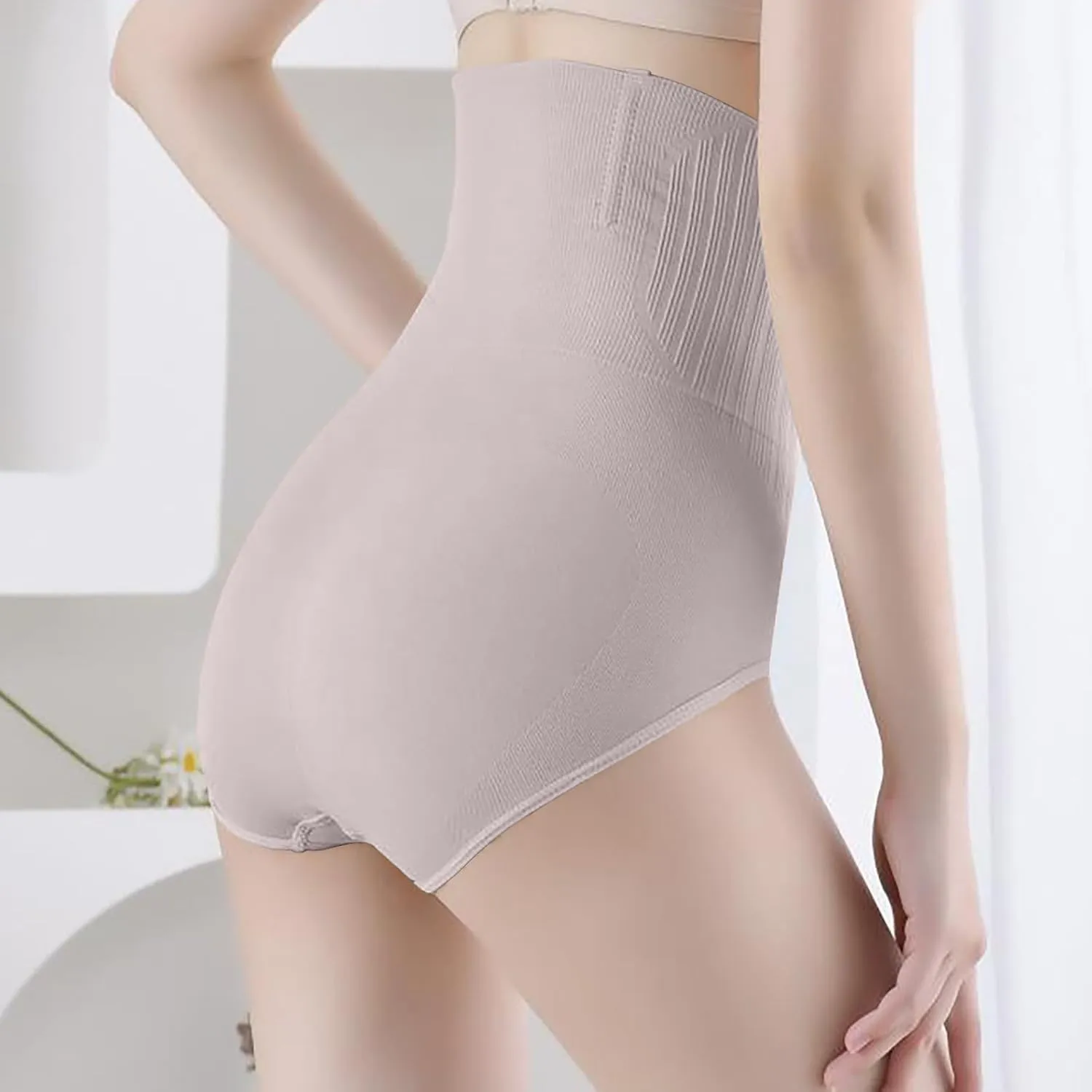 Women's Panty Underwear Tummy Control Stretch Comfy High Waist Seamless Breathable Briefs Panties Shapewear Shorts