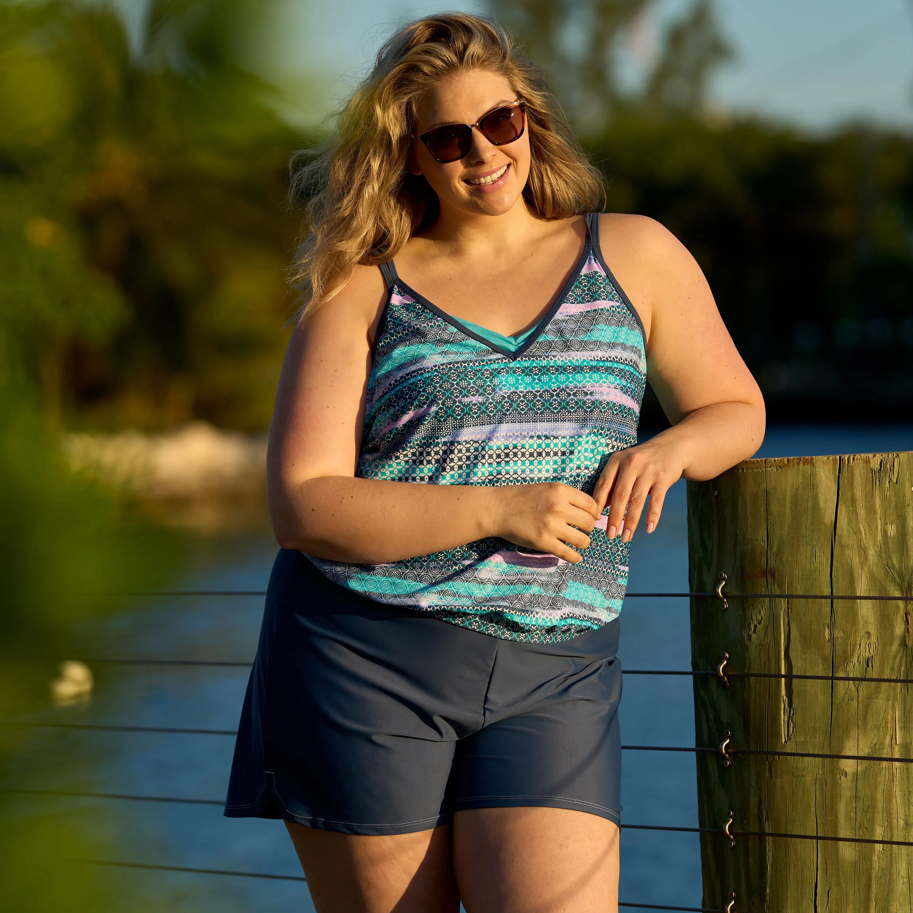 Women's Plus Size Drawstring Swim Short