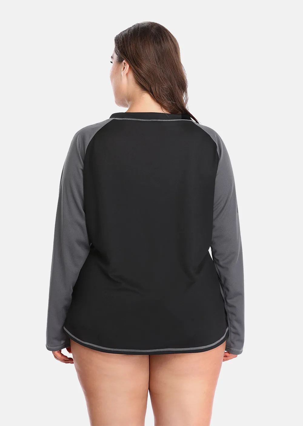 Women's Plus Size Long Rashguard Top UPF 50  Diving Surf Swimwear Shirts Rash Guard Swimsuit Colorblock Beach Wear
