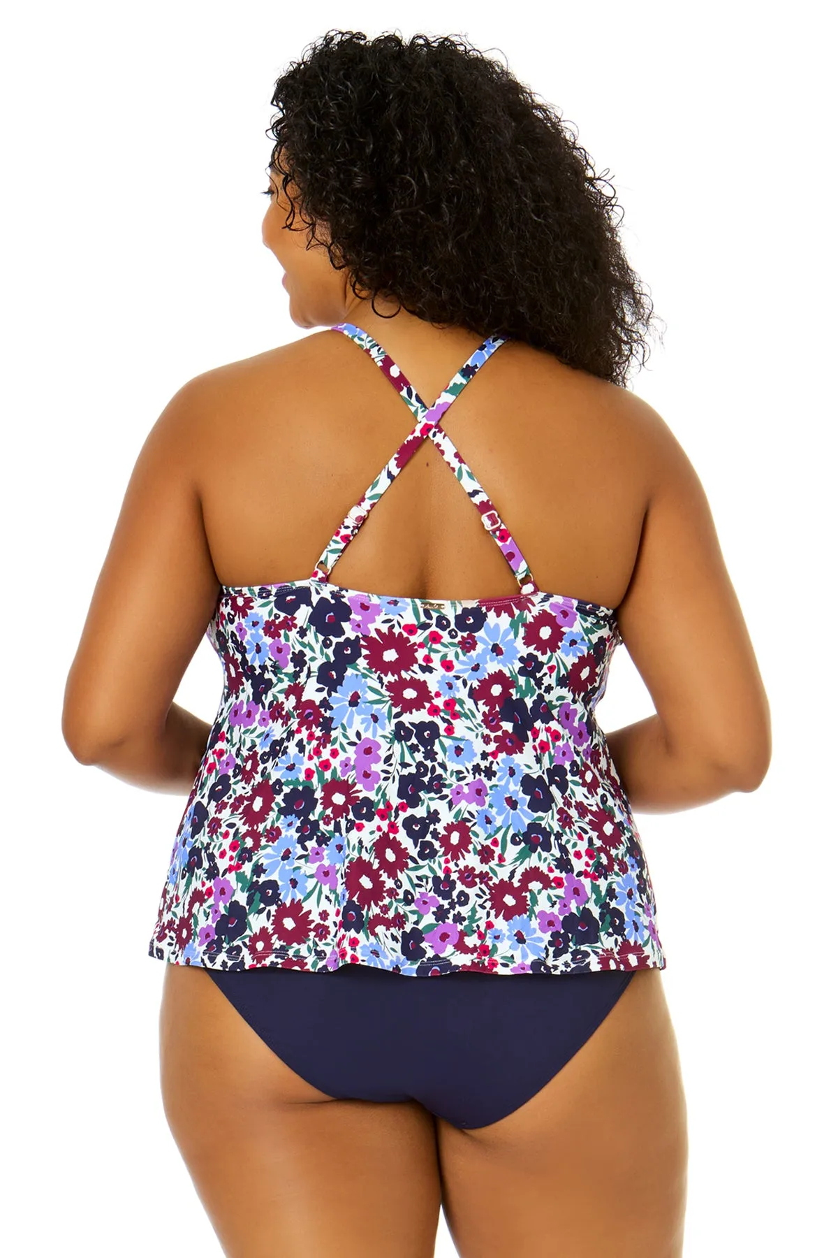 Women's Plus Size Meadow Bouquet Easy Triangle Tankini Swim Top