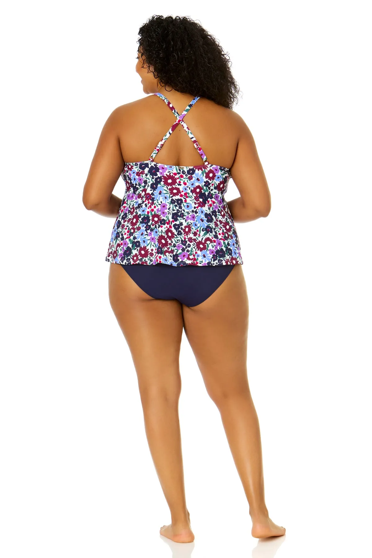 Women's Plus Size Meadow Bouquet Easy Triangle Tankini Swim Top