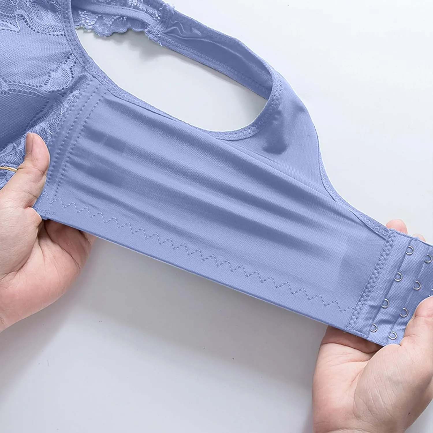 Women's Push Up Bra Full-Coverage Lace Embroidery Patchwork T-Shirt Bralette Comfort Breathable High Support Bra