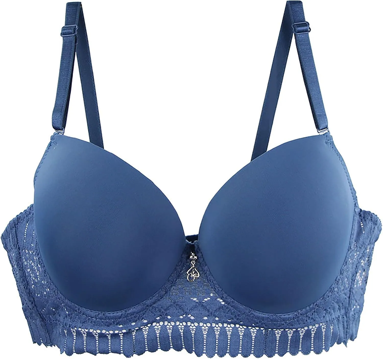 Women's Push Up Lace Bra Underwire Plunge Full Coverage Bras Sexy Support Seamless Adjustable Straps Everyday Bralettes