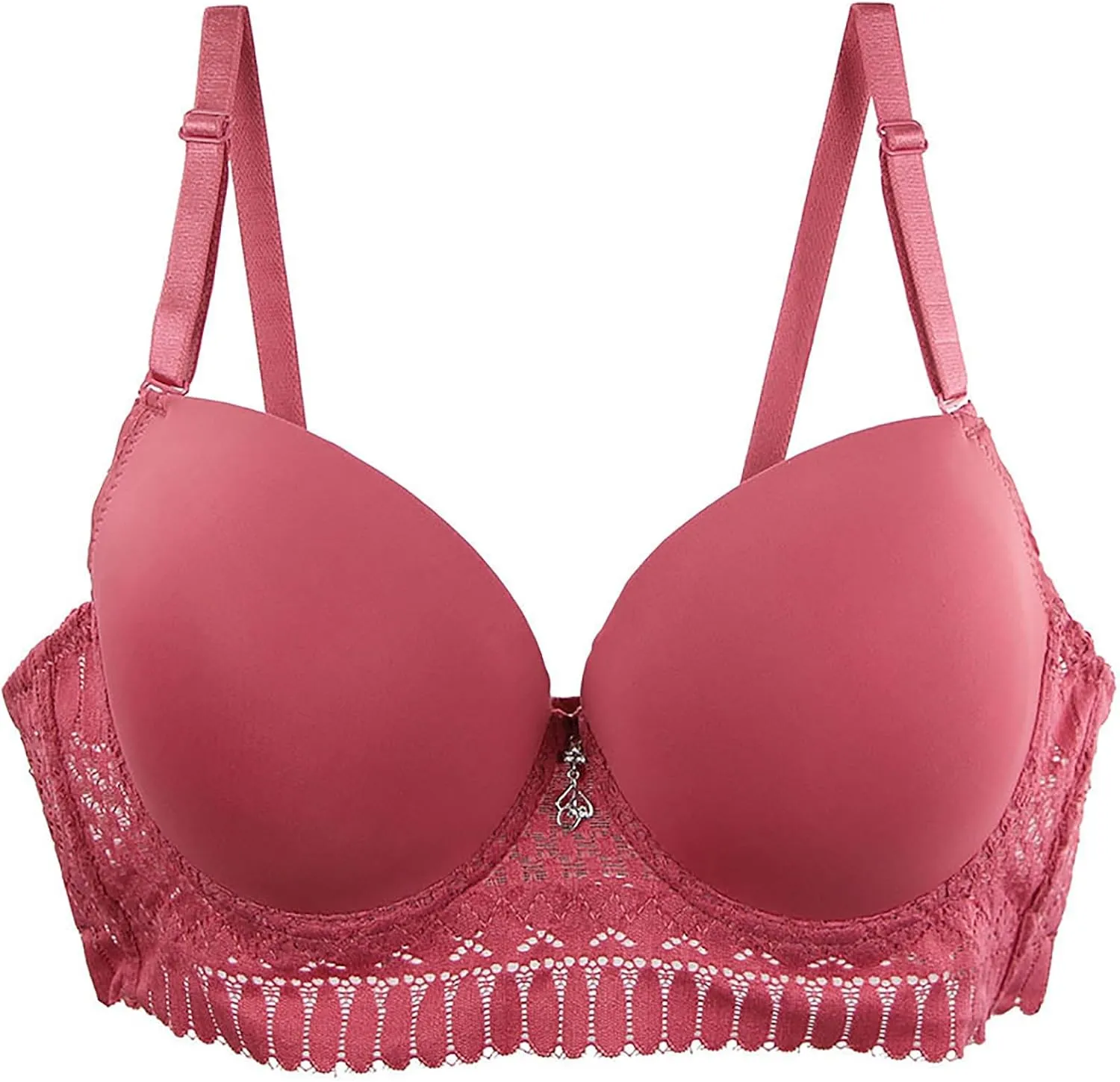 Women's Push Up Lace Bra Underwire Plunge Full Coverage Bras Sexy Support Seamless Adjustable Straps Everyday Bralettes