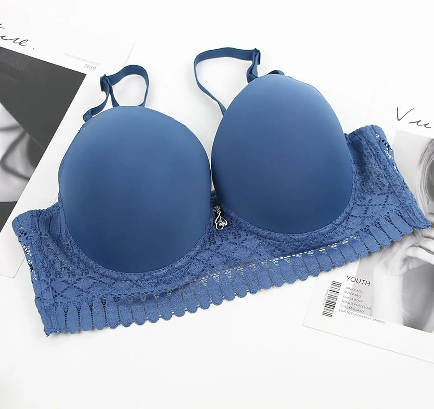Women's Push Up Lace Bra Underwire Plunge Full Coverage Bras Sexy Support Seamless Adjustable Straps Everyday Bralettes