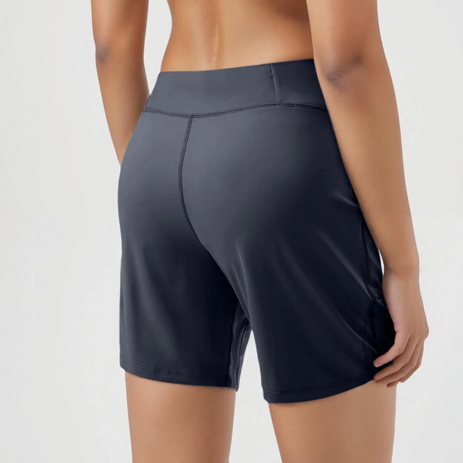 Women's Quick Dry High Waisted Swim Board Shorts Tummy Control Swimsuit Bottom Trunks Pockets Swim Tankinis Yoga Gym Briefs